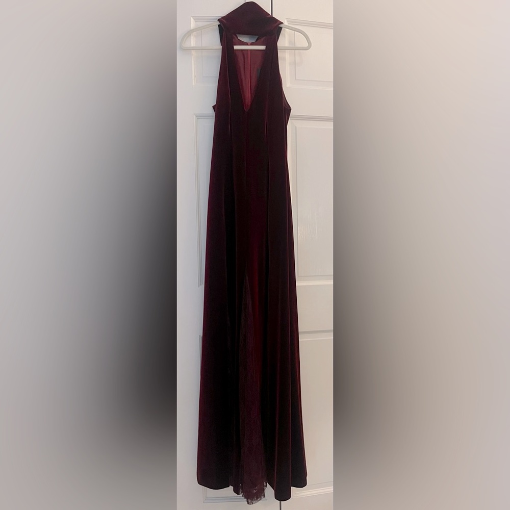 Nicholas Velvet Lace Insert Gown
